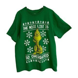 The Grinch Dr. Seuss Men's Green Graphic T-shirt, XL, pre-owned